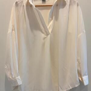 French Connection White Button-Up Shirt - Size S
